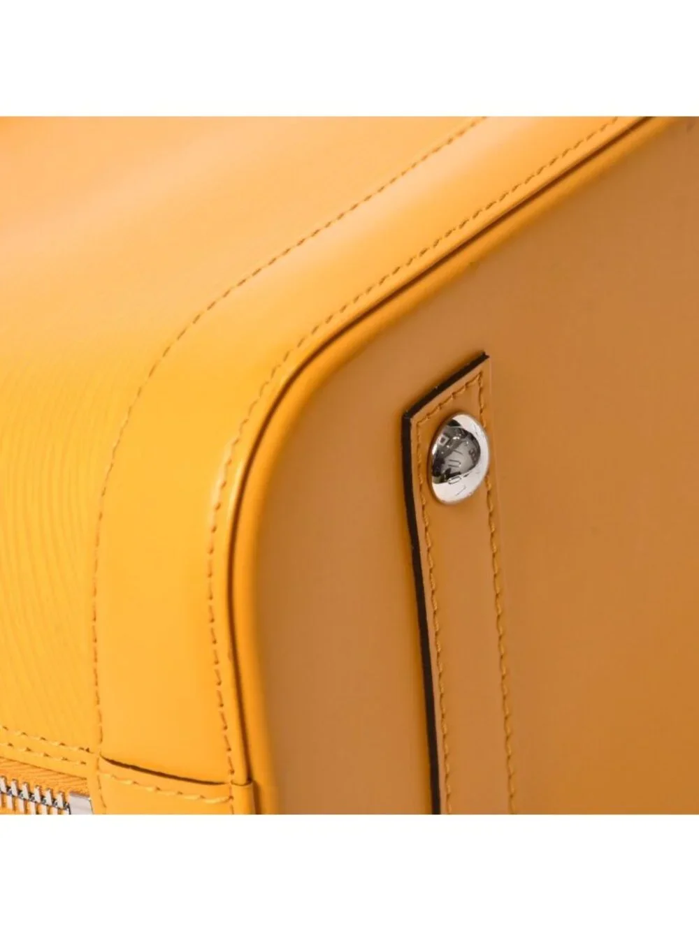 Louis Vuitton Alma Handbag Epi Leather Yellow Silver